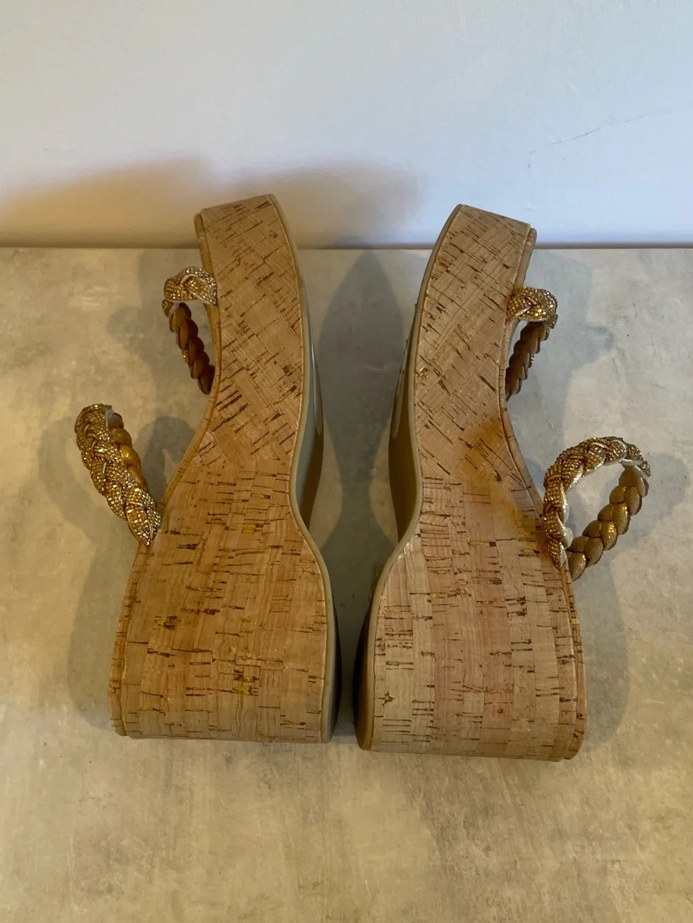 Steve Madden Danya Rhinestone Wedge Sandals - size 7